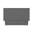 Nantucket Queen Wood Murphy Bed Chest with Mattress and Built-in Charger in Gray