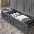 Nantucket Queen Wood Murphy Bed Chest with Mattress and Built-in Charger in Gray
