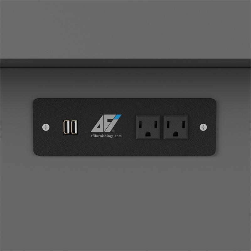 Nantucket Queen Wood Murphy Bed Chest with Mattress and Built-in Charger in Gray