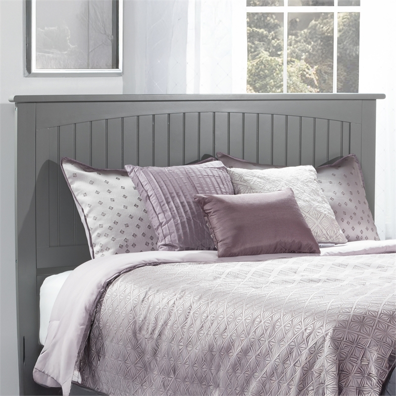 Nantucket King Wood Panel Headboard in Grey