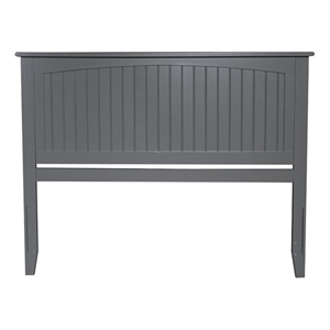 AFI Nantucket King Wood Panel Headboard with Device Charger in Gray