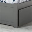Orlando Twin XL Wood Platform Bed with Footboard and Storage Drawers in Grey