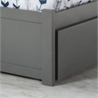 Orlando Twin Wood Platform Bed with Footboard and Storage Drawers in Grey
