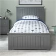 Nantucket Twin XL Wood Foundation Bed with Matching Footboard in Grey