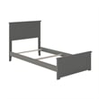 Nantucket Twin XL Wood Foundation Bed with Matching Footboard in Grey