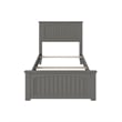Nantucket Twin XL Wood Foundation Bed with Matching Footboard in Grey