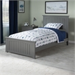Nantucket Twin Wood Foundation Bed with Matching Footboard in Grey