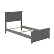 Nantucket Twin Wood Foundation Bed with Matching Footboard in Grey