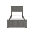 Nantucket Twin Wood Foundation Bed with Matching Footboard in Grey