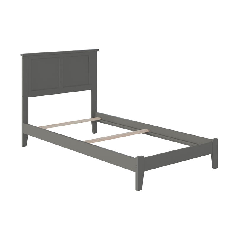 Madison Twin XL Solid Wood Foundation Bed in Grey
