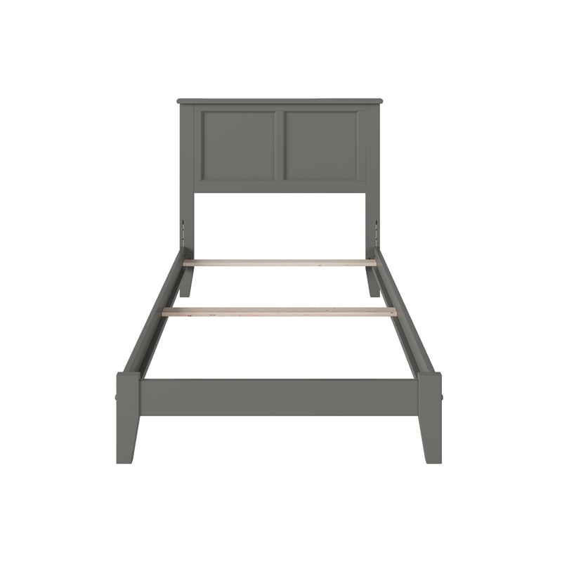 Madison Twin XL Solid Wood Foundation Bed in Grey