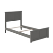 Madison Twin Wood Foundation Bed with Matching Footboard in Grey