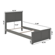 Madison Twin Wood Foundation Bed with Matching Footboard in Grey
