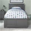 Madison Twin Platform Bed with Matching Footboard and Storage Drawers in Grey