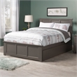 Madison Full Platform Bed with Matching Footboard and Twin Trundle in Grey