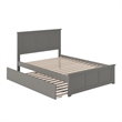 Madison Full Platform Bed with Matching Footboard and Twin Trundle in Grey