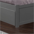 Mission Queen Wood Platform Bed with Footboard and Storage Drawers in Grey