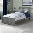 Mission Twin XL Wood Foundation Bed with Matching Footboard in Grey