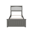 Mission Twin XL Wood Foundation Bed with Matching Footboard in Grey