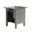 AFI Nantucket Solid Wood End Table with Built In Device Charger in Gray
