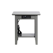 AFI Nantucket Solid Wood End Table with Built In Device Charger in Gray