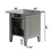 AFI Nantucket Solid Wood End Table with Built In Device Charger in Gray