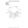 AFI Nantucket Solid Wood End Table with Built In Device Charger in Gray