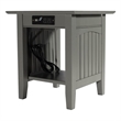 AFI Nantucket Solid Wood End Table with Built In Device Charger in Gray