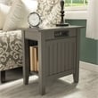 AFI Nantucket Solid Wood Chair Side Table with Device Charger in Gray