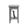 AFI Nantucket Solid Wood Chair Side Table with Device Charger in Gray