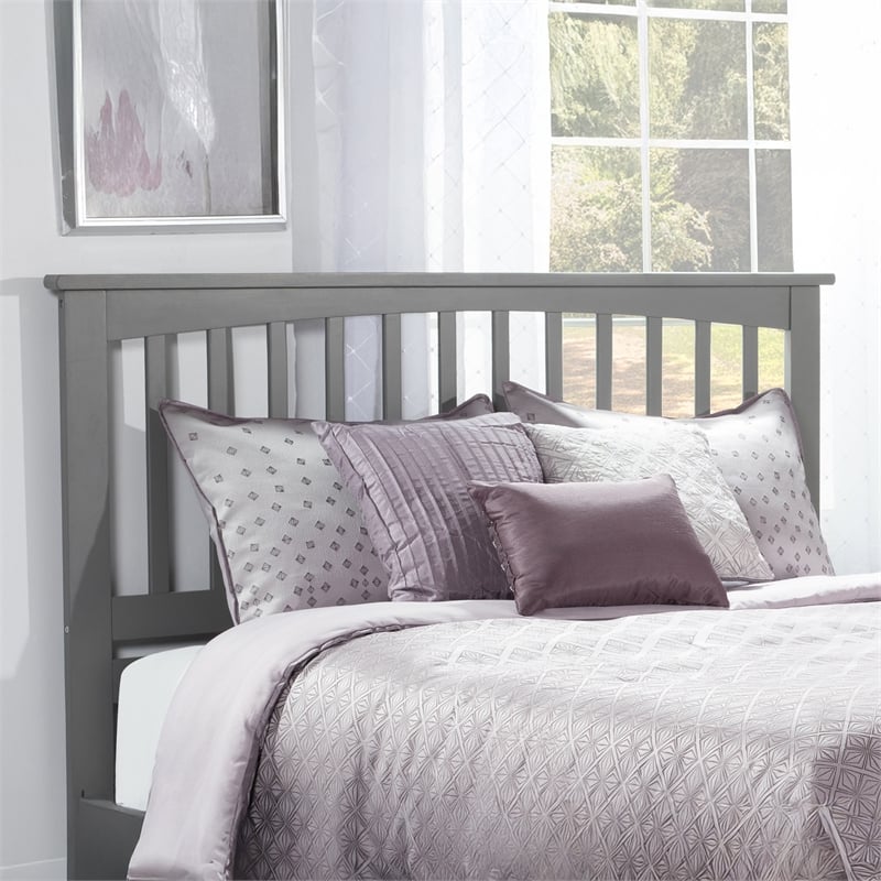 Mission Queen Wood Headboard in Grey