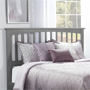 Mission Queen Wood Headboard in Grey