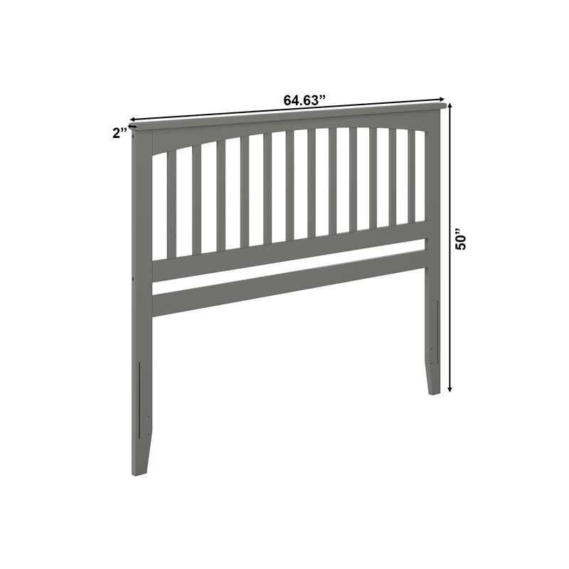 Mission Queen Wood Headboard in Grey