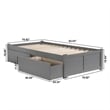 Concord Wood Twin XL Platform Bed with Footboard & 2 Storage Drawers in Gray