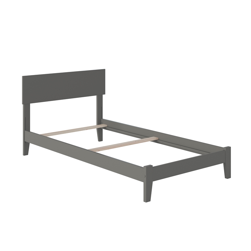 Orlando Twin XL Solid Wood Foundation Bed in Grey