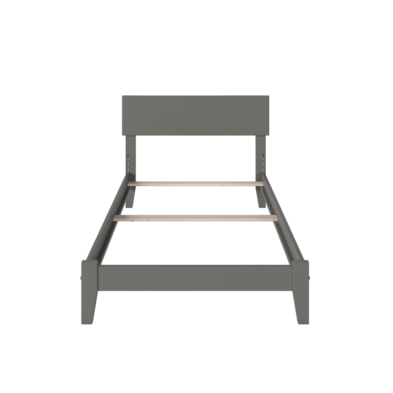 Orlando Twin XL Solid Wood Foundation Bed in Grey