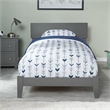 Orlando Twin Solid Wood Foundation Bed in Grey