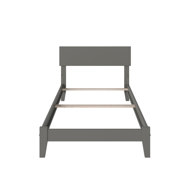 Orlando Twin Solid Wood Foundation Bed in Grey
