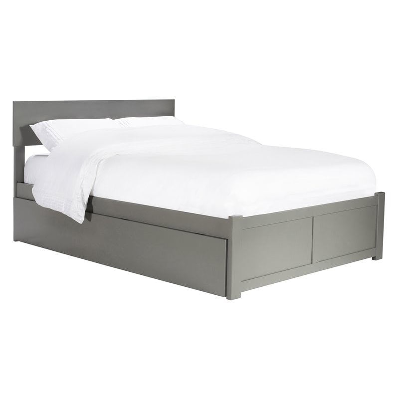 AFI Orlando Full Platform Bed with Trundle in Gray ...