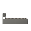 Orlando Full Wood Platform Bed with Footboard and Storage Drawers in Grey