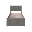 Nantucket Twin Wood Platform Bed with Matching Footboard and Drawers in Grey