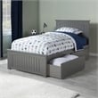 Nantucket Full Wood Platform Bed with Matching Footboard and Drawers in Grey