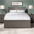 Nantucket Full Wood Platform Bed with Matching Footboard and Drawers in Grey