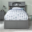AFI Newport Twin XL Solid Wood Bed with Storage Drawers in Grey