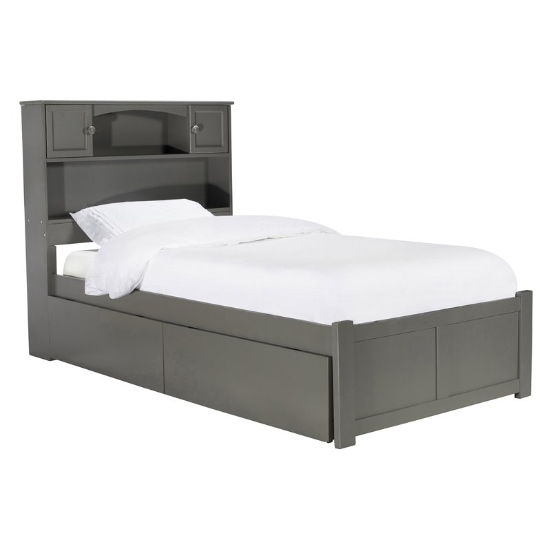 Atlantic Furniture Newport Platform Bed With Storage In Gray