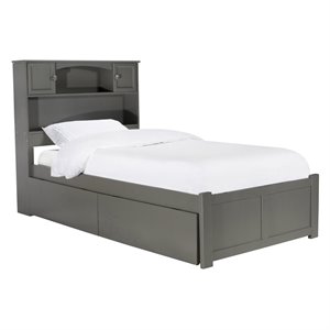 afi newport platform bed with storage in gray