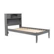 AFI Newport Twin Solid Wood Platform Bookcase Bed in Grey