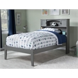 AFI Newport Twin Solid Wood Platform Bookcase Bed in Grey