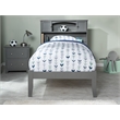 AFI Newport Twin Solid Wood Platform Bookcase Bed in Grey
