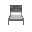 AFI Newport Twin Solid Wood Platform Bookcase Bed in Grey